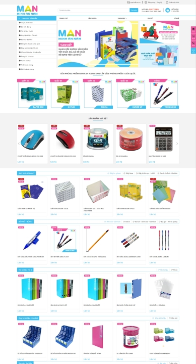 Mẫu website sách - vpp 6